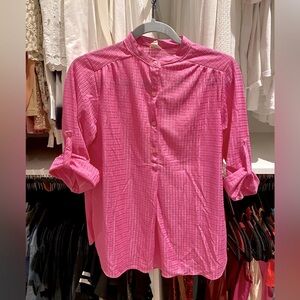 VTG fuchsia blouse, marked ILGWU, Made in USA size S